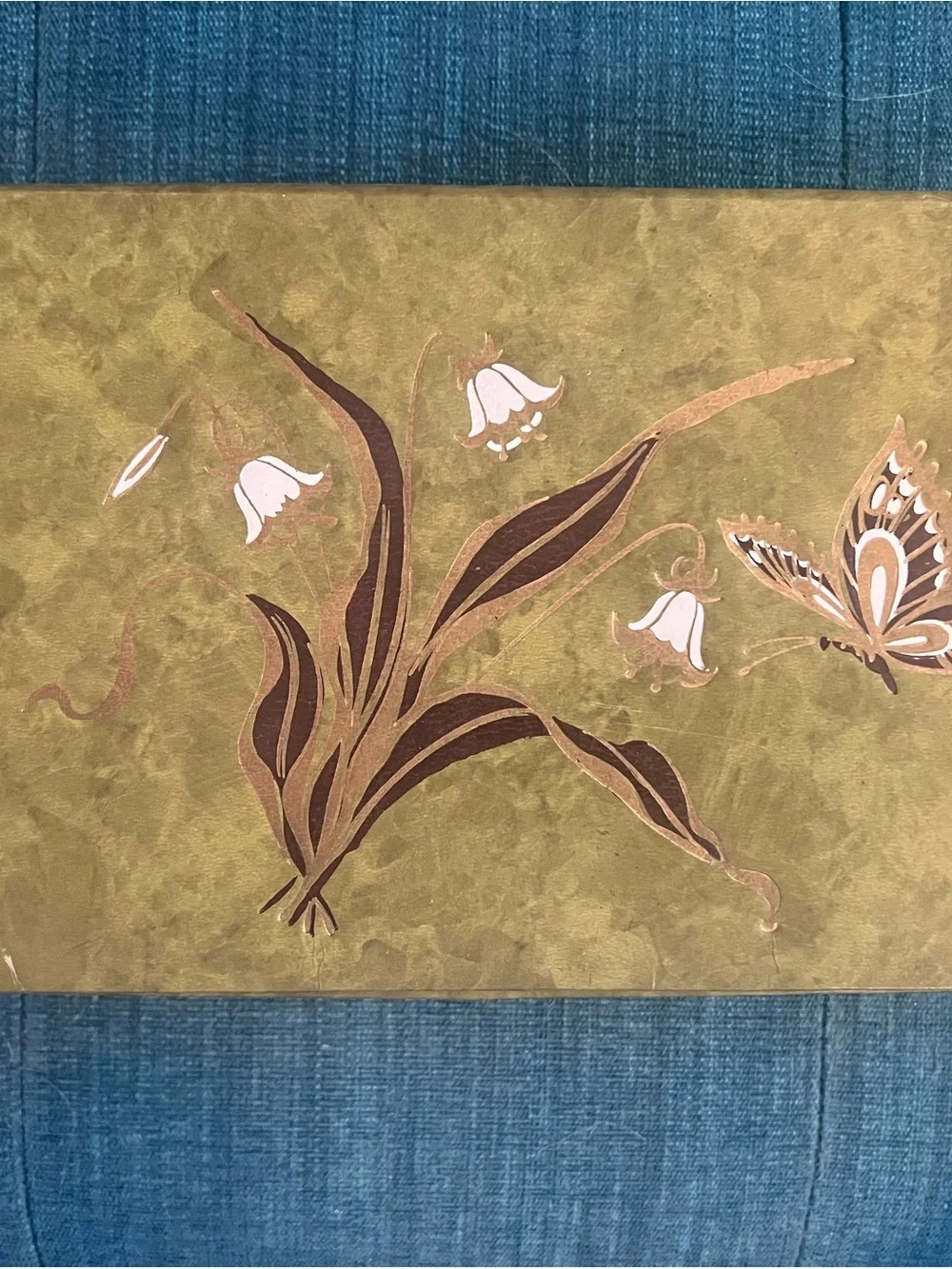 Elegant Olive Floral Jewelry Box